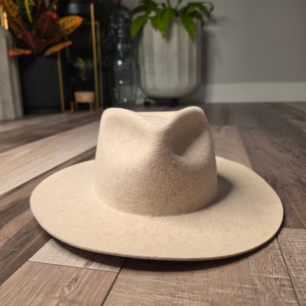 Gigi Pip Hat Women OS Beige Excellent Wool Wide Brim Boho